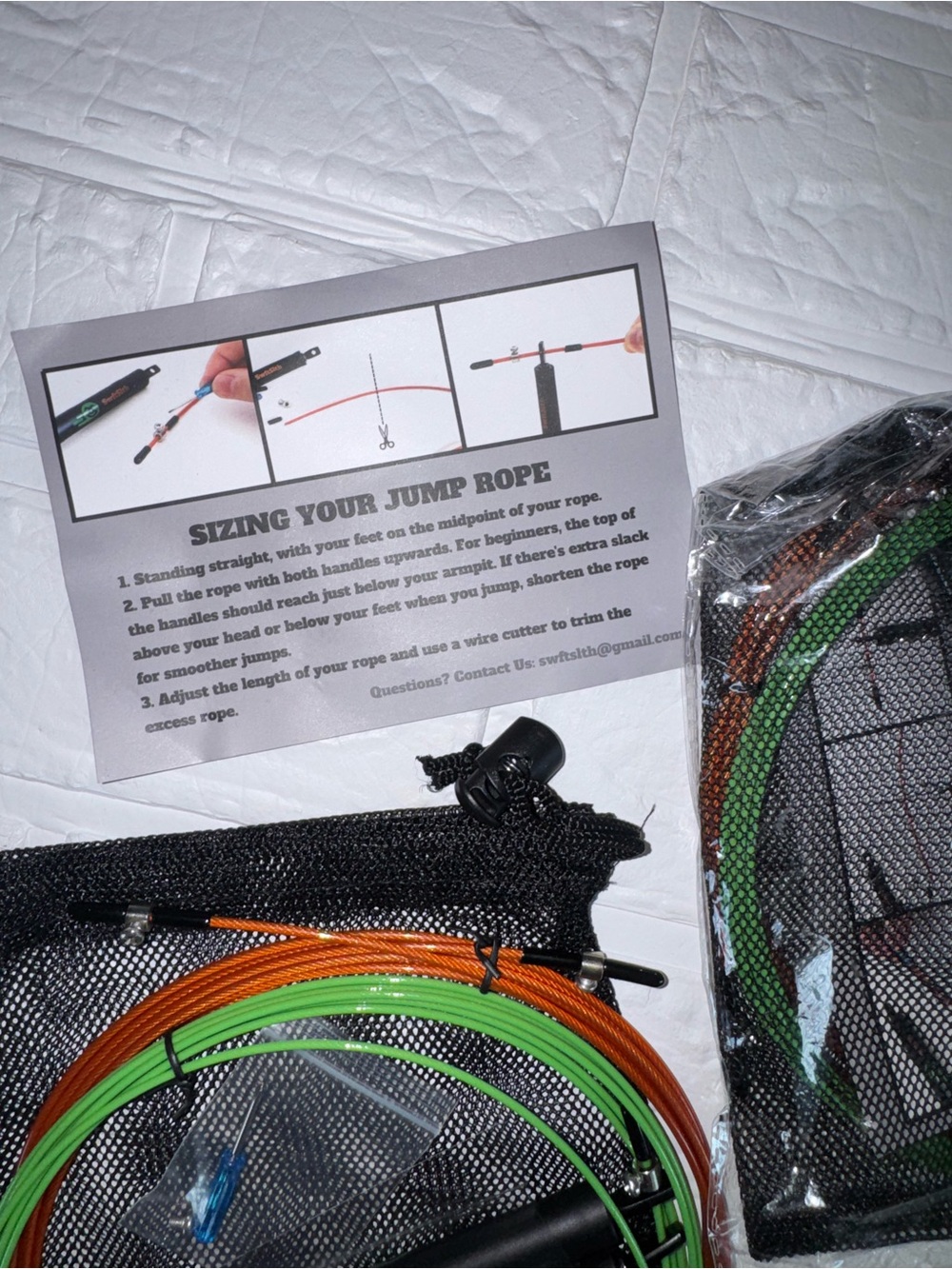 2 Swftslth Cable Speed Rope - Adjustable Tangle Free Jump Rope Adjustable Green - Picture 7 of 10